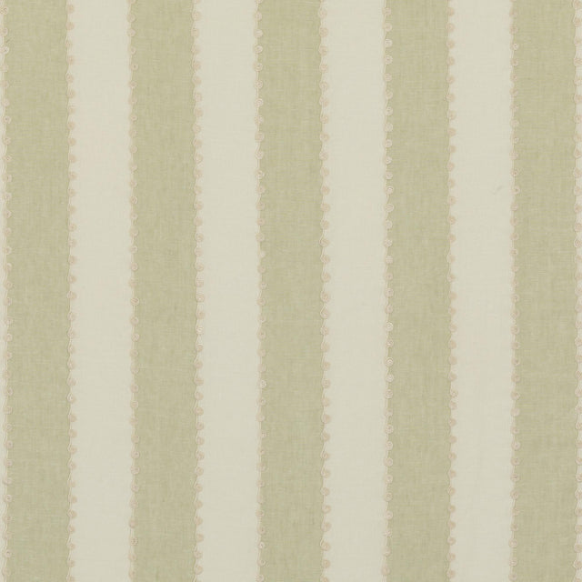 G P & J Baker ASHMORE STRIPE GREEN Drapery Fabric