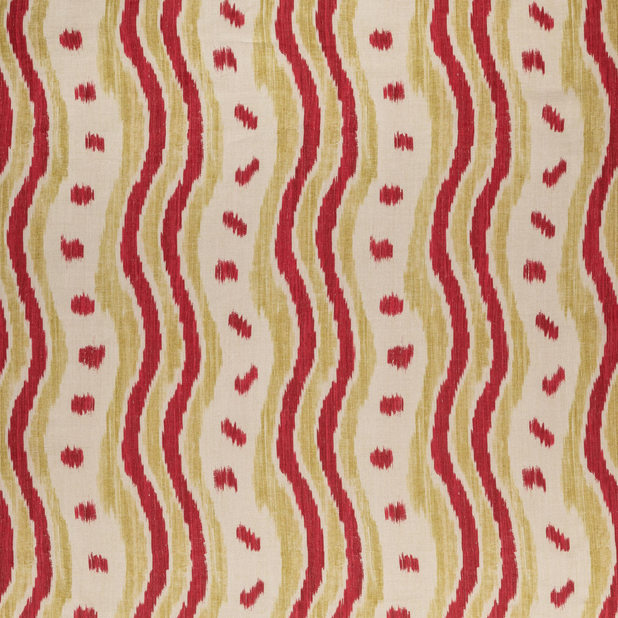 Lee Jofa IKAT STRIPE RED/GREEN Fabric