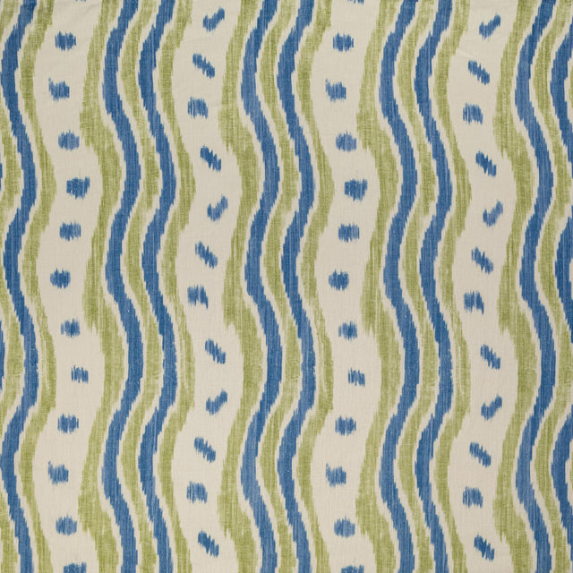 Lee Jofa IKAT STRIPE BLUE/LIME Fabric
