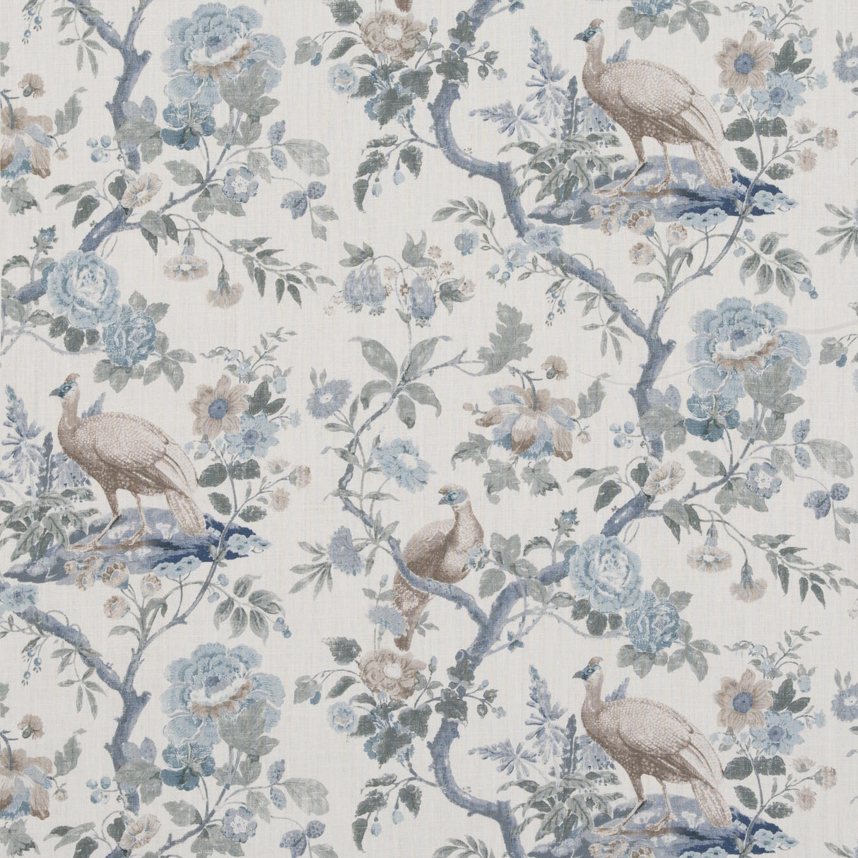 G P & J Baker BROUGHTON ROSE BLUE Fabric