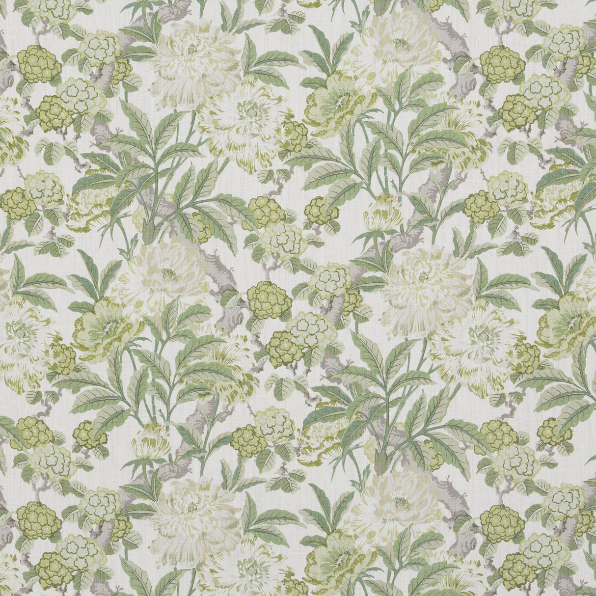 G P & J Baker SUMMER PEONY GREEN Fabric