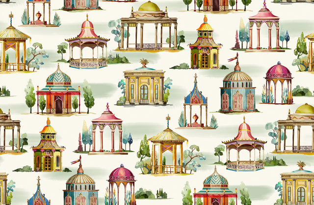 Mulberry FOLLIES PLUM Wallpaper