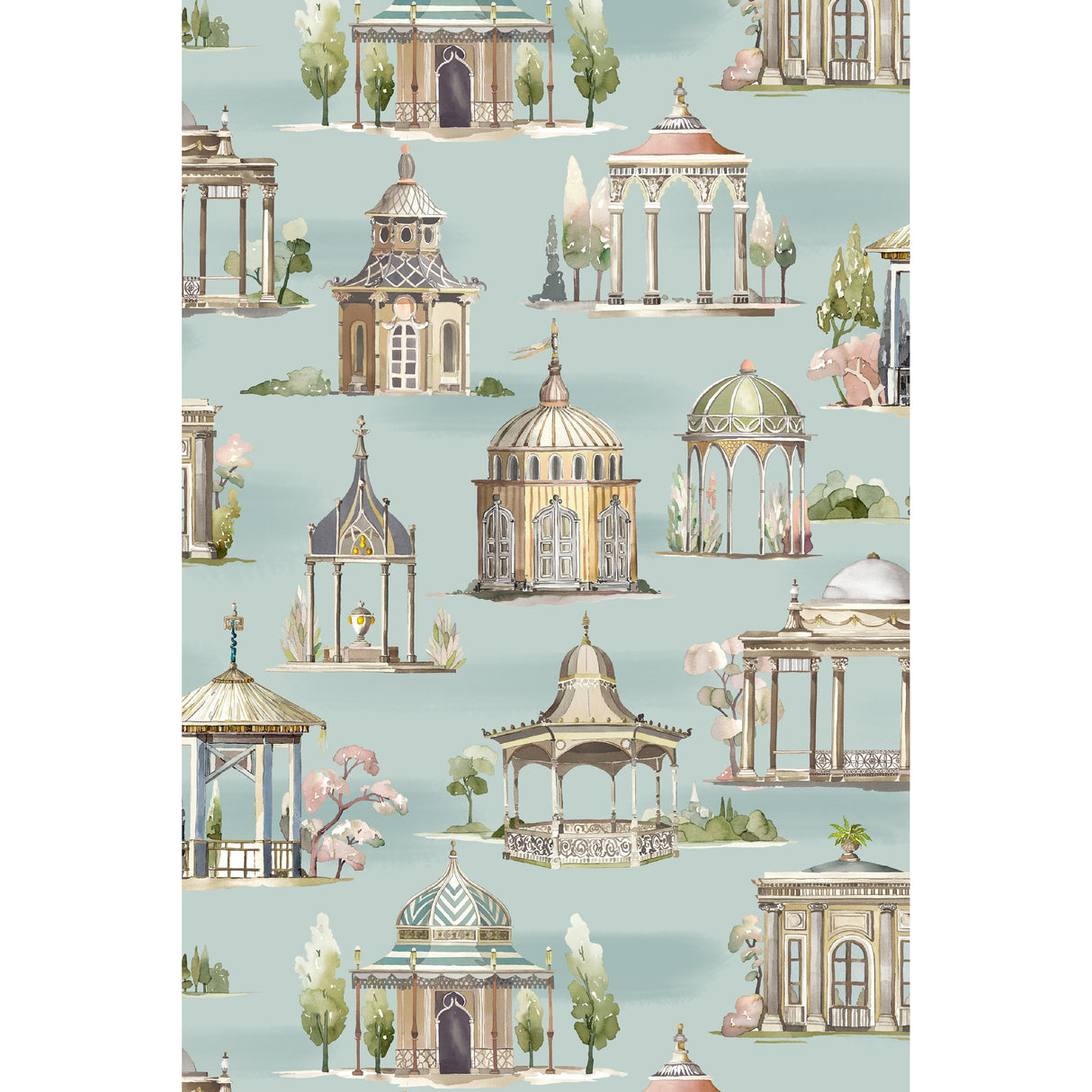 Mulberry FOLLIES AQUA Wallpaper