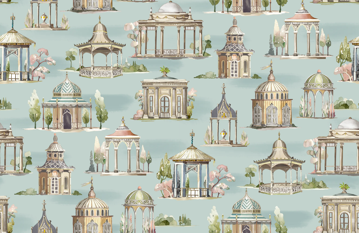 Mulberry FOLLIES AQUA Wallpaper