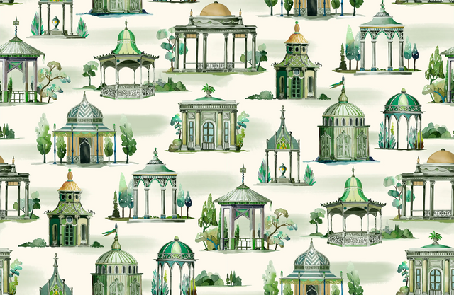 Mulberry FOLLIES EMERALD Wallpaper