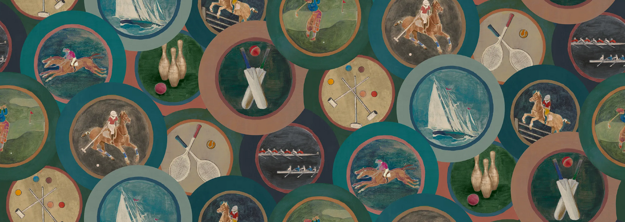 Mulberry SPORTING LIFE TEAL Wallpaper