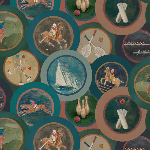 Mulberry SPORTING LIFE TEAL Wallpaper