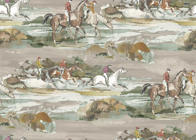 Mulberry MORNING GALLOP GREY/SAND Wallpaper