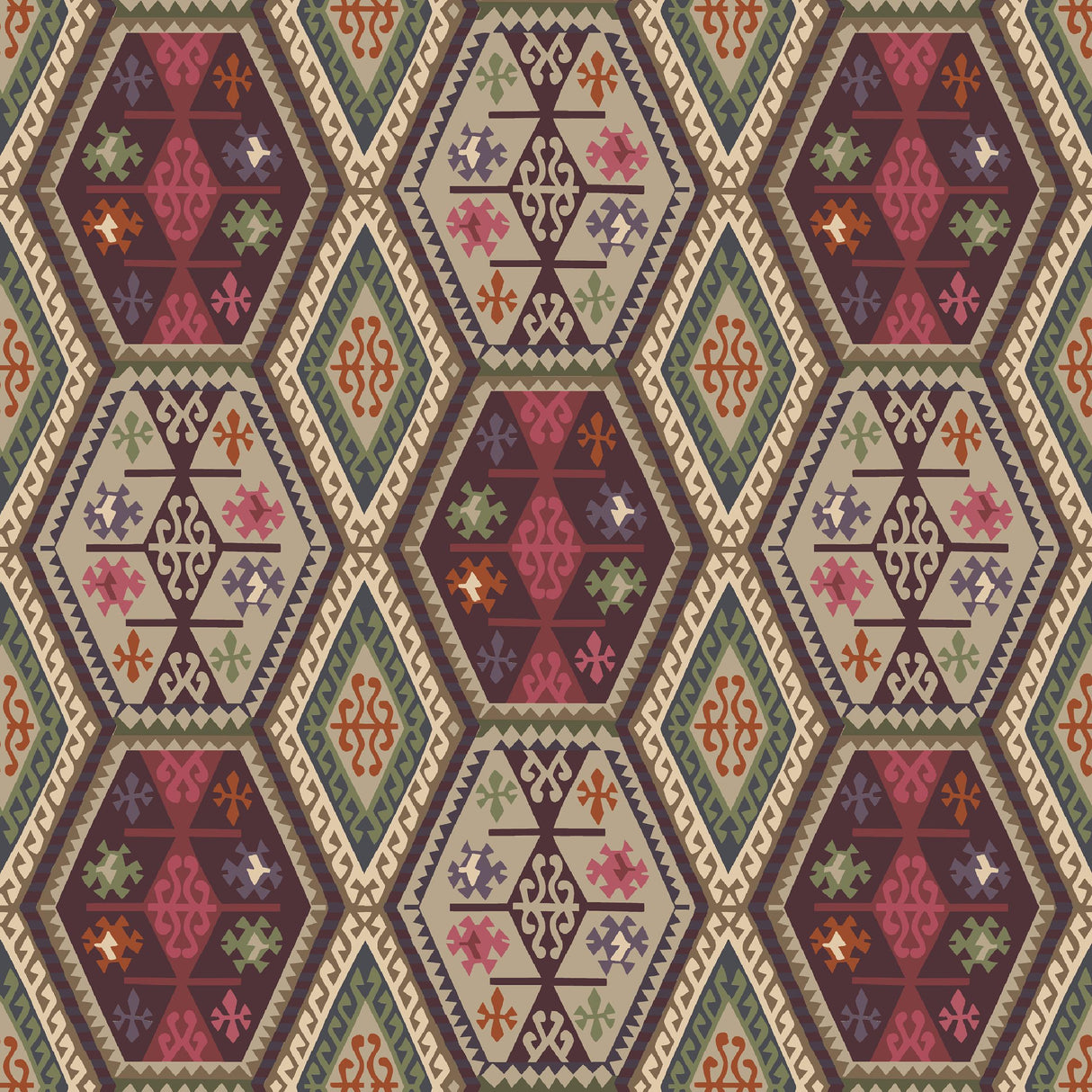 Mulberry BUCKLAND RED/PLUM Wallpaper