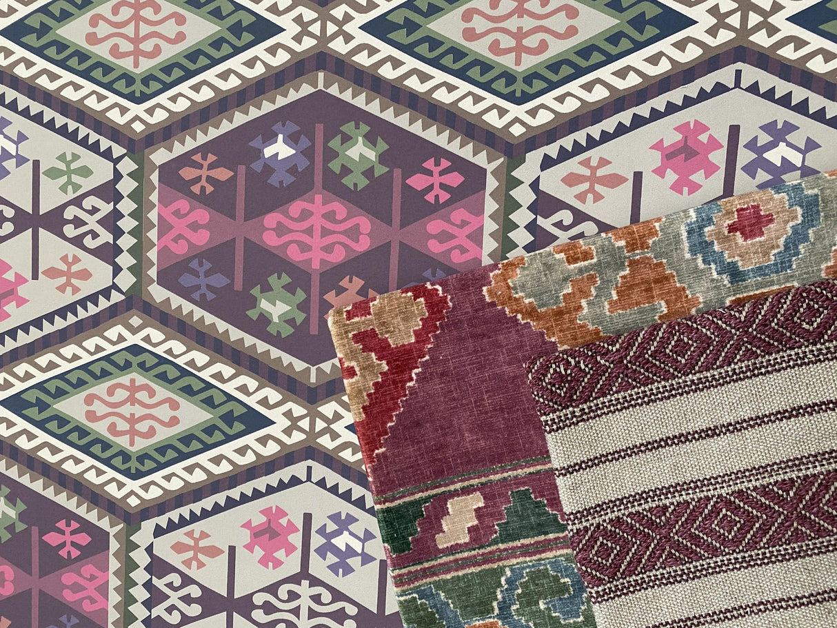 Mulberry BUCKLAND RED/PLUM Wallpaper