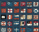Mulberry NAVAL ENSIGNS INDIGO/RED Wallpaper