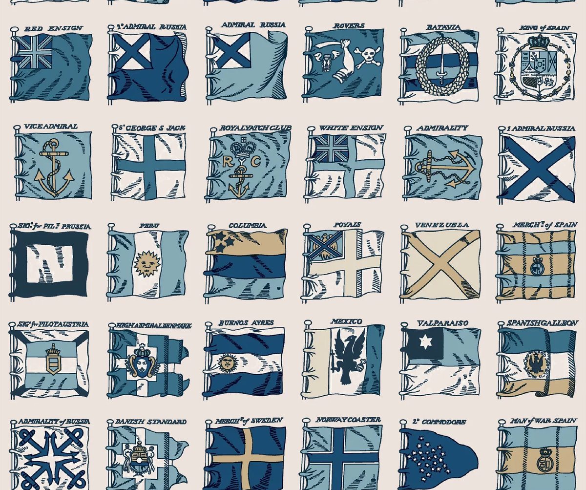 Mulberry NAVAL ENSIGNS BLUE Wallpaper