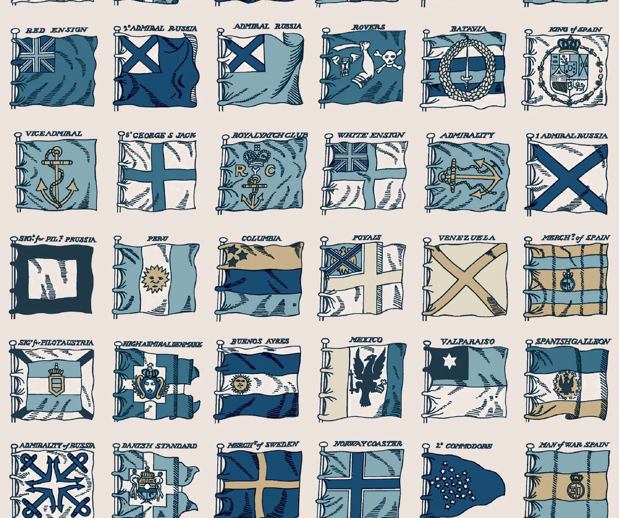 Mulberry NAVAL ENSIGNS BLUE Wallpaper