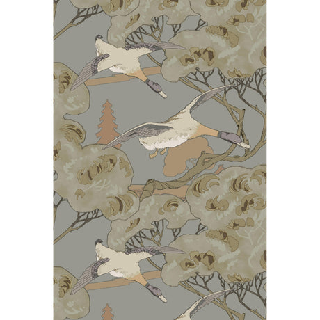 Mulberry GRAND FLYING DUCKS GREY/BLUE Wallpaper