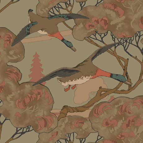 Mulberry GRAND FLYING DUCKS SAGE Wallpaper