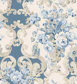 Mulberry FLORAL ROCOCO BLUE Wallpaper
