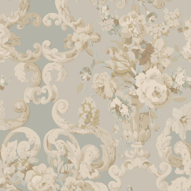 Mulberry FLORAL ROCOCO AQUA Wallpaper