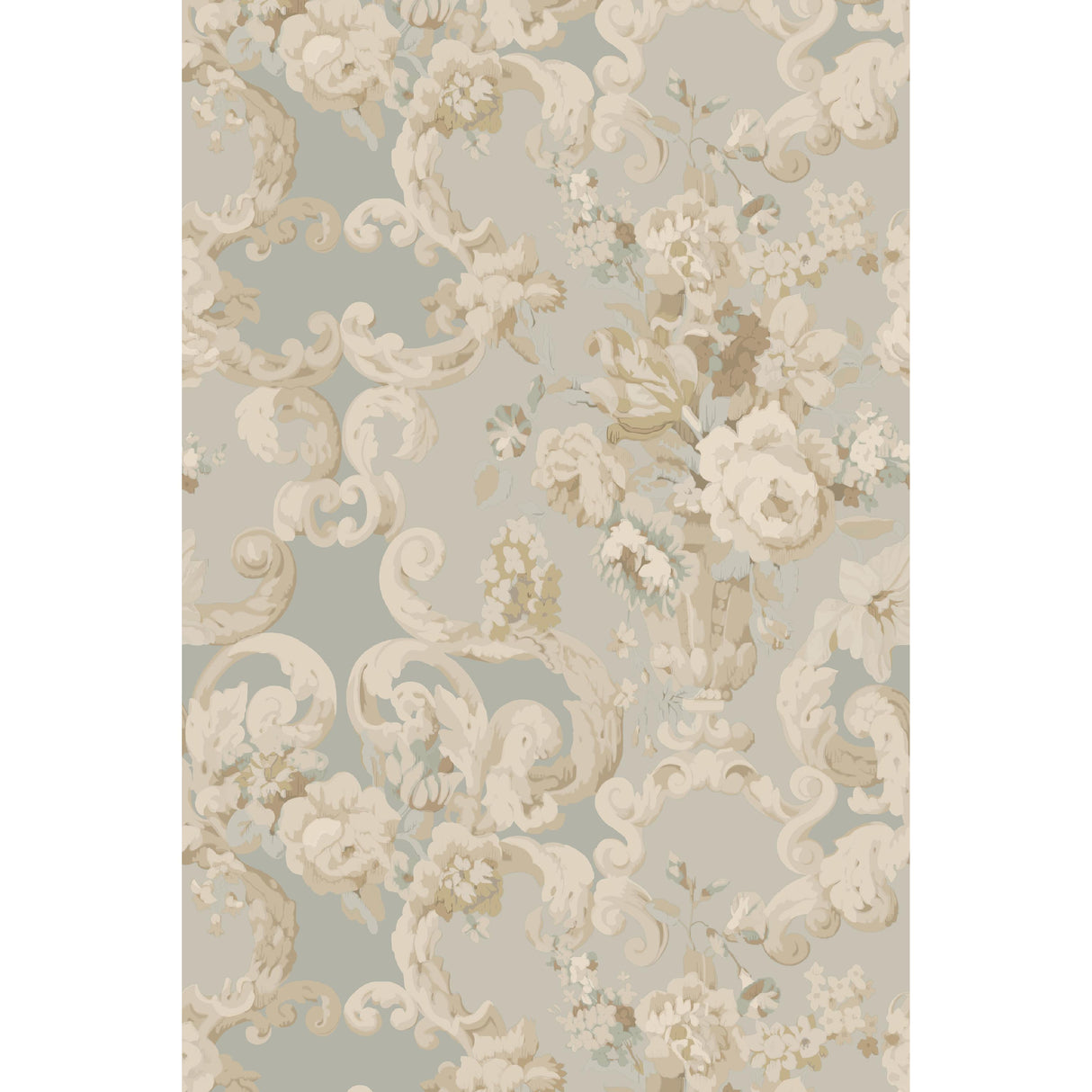 Mulberry FLORAL ROCOCO AQUA Wallpaper