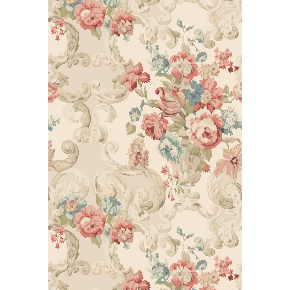 Mulberry FLORAL ROCOCO RED/GREEN Wallpaper