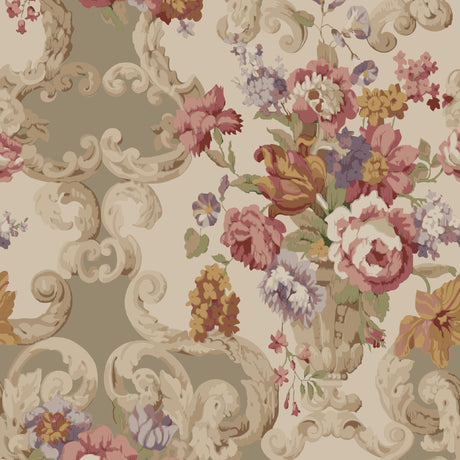 Mulberry FLORAL ROCOCO RED/PLUM Wallpaper