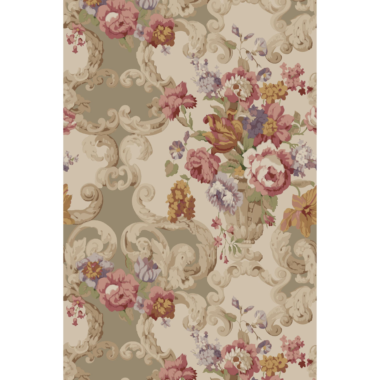 Mulberry FLORAL ROCOCO RED/PLUM Wallpaper
