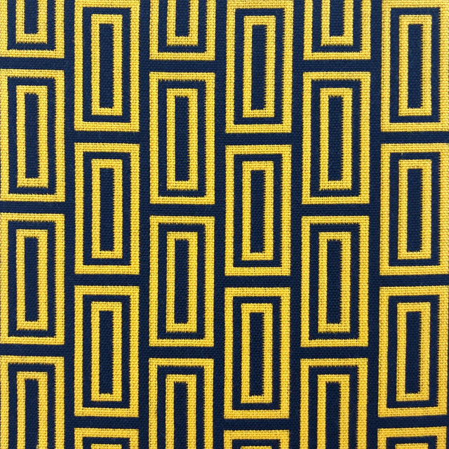 Gaston Y Daniela CALEB AMARILLO/NAVY Upholstery Fabric