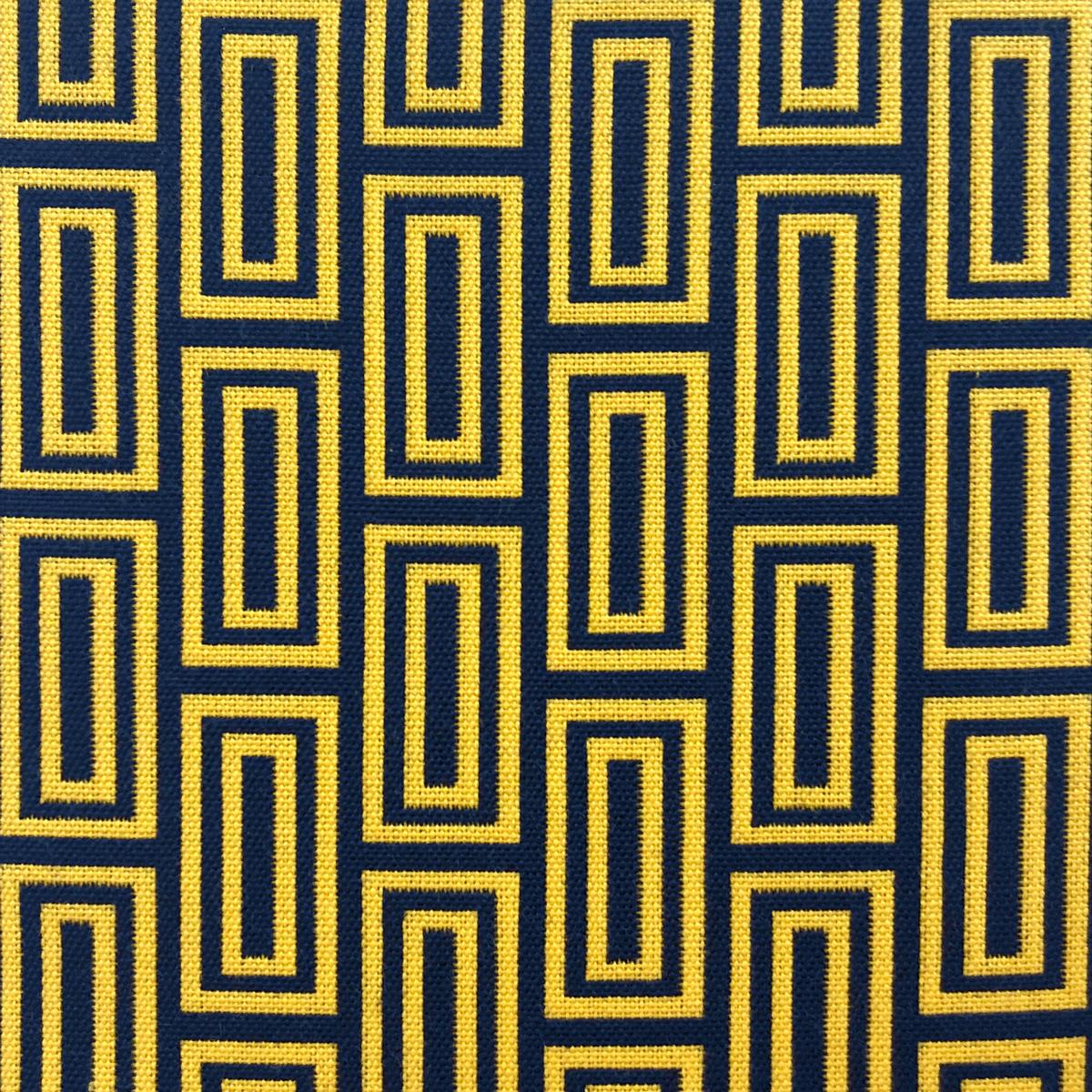 Gaston Y Daniela CALEB AMARILLO/NAVY Upholstery Fabric