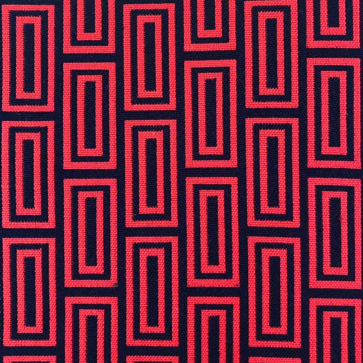 Gaston Y Daniela CALEB ROJO/NAVY Upholstery Fabric