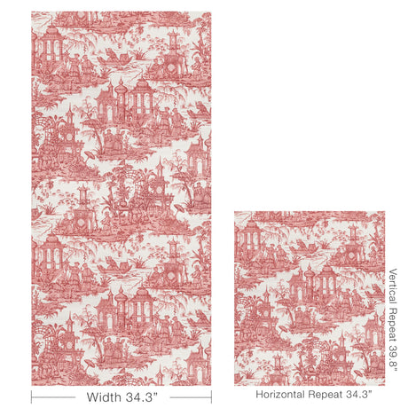 Lee Jofa PAGODA TOILE PAPER GARNET Wallpaper
