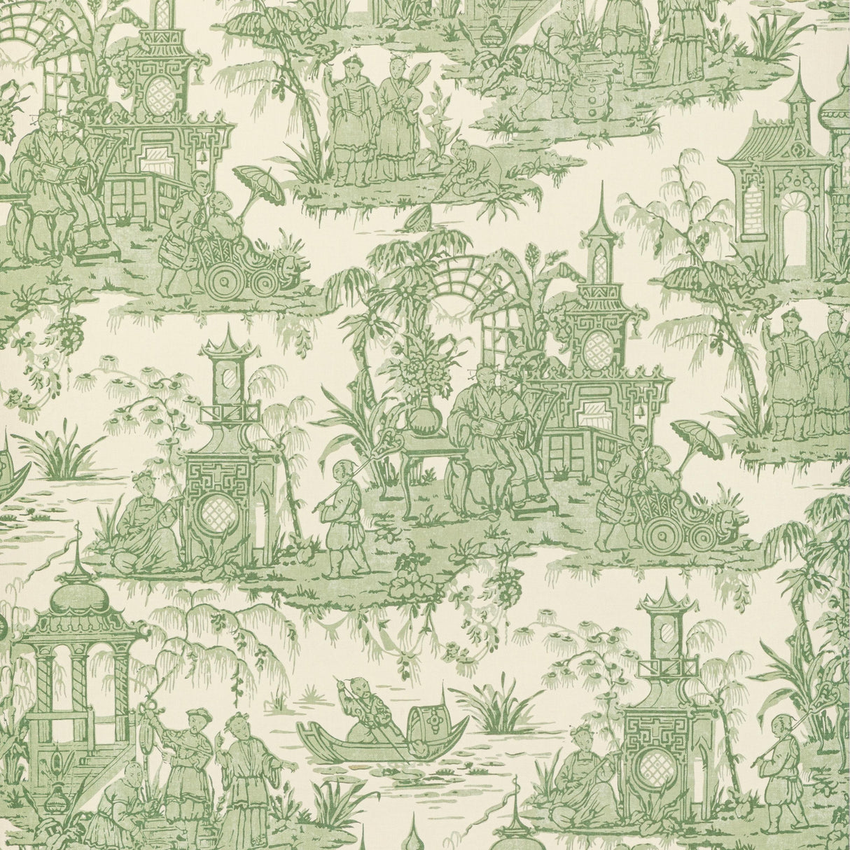 Lee Jofa PAGODA TOILE PAPER GREEN Wallpaper