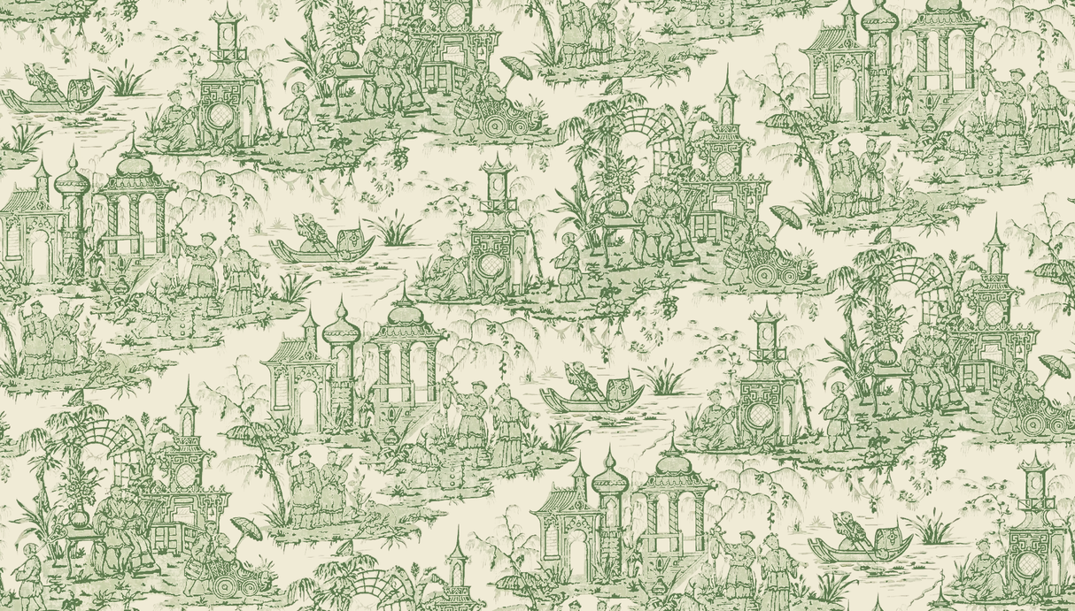 Lee Jofa PAGODA TOILE PAPER GREEN Wallpaper
