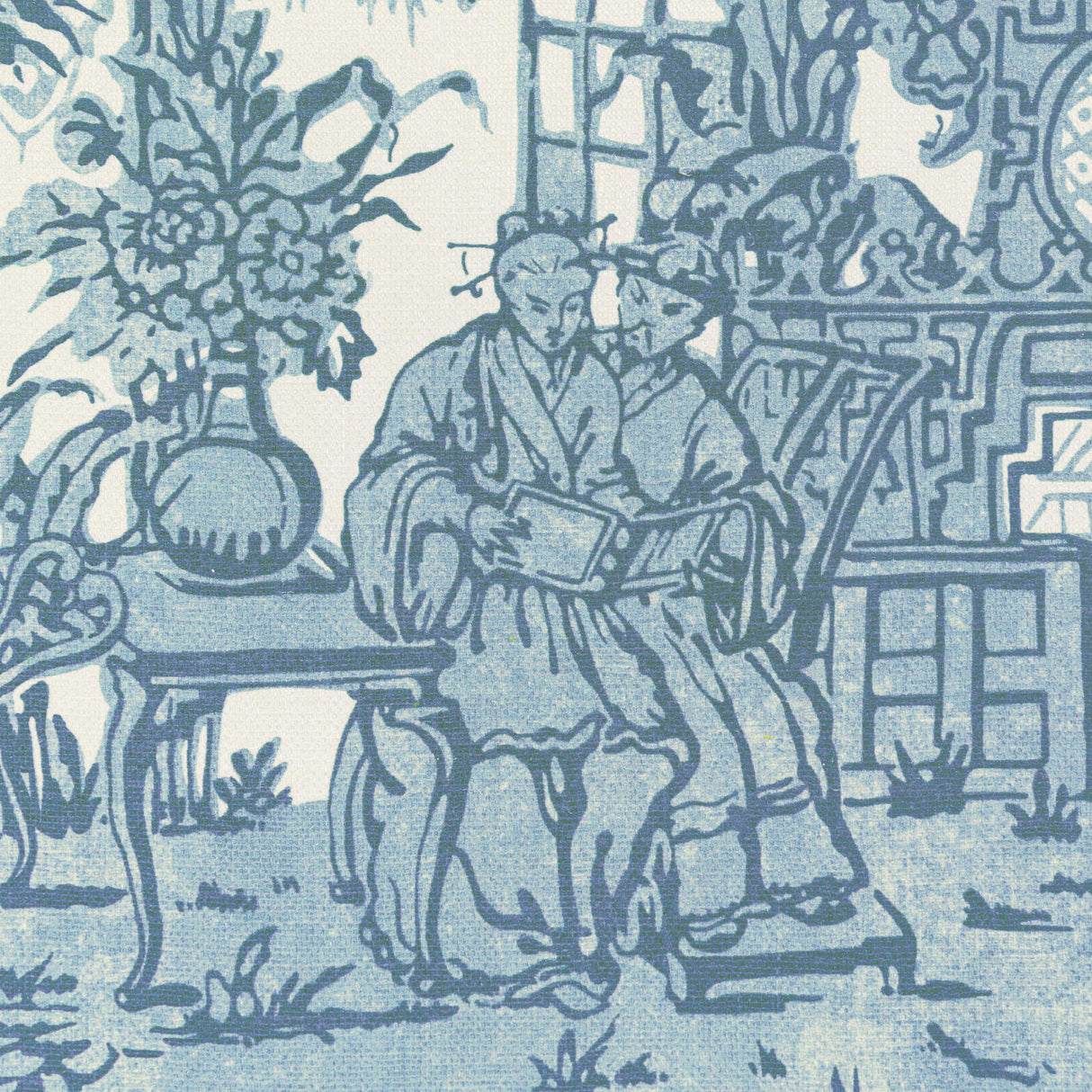 Lee Jofa PAGODA TOILE PAPER BLUE Wallpaper