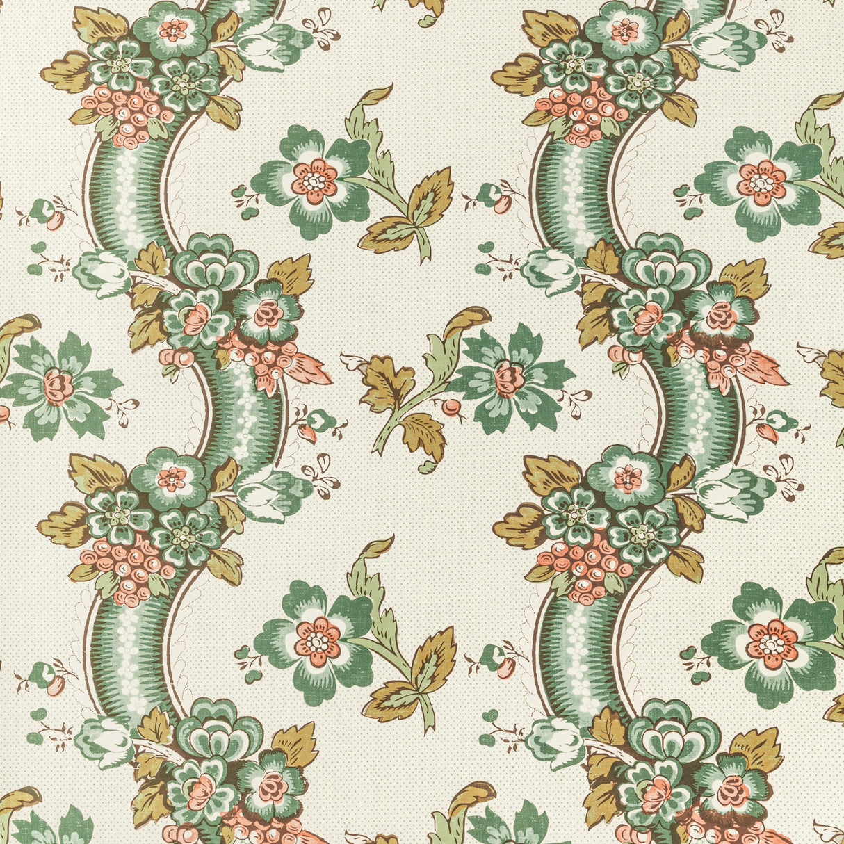 Lee Jofa BENDAY PAPER GREEN/ROSE Wallpaper