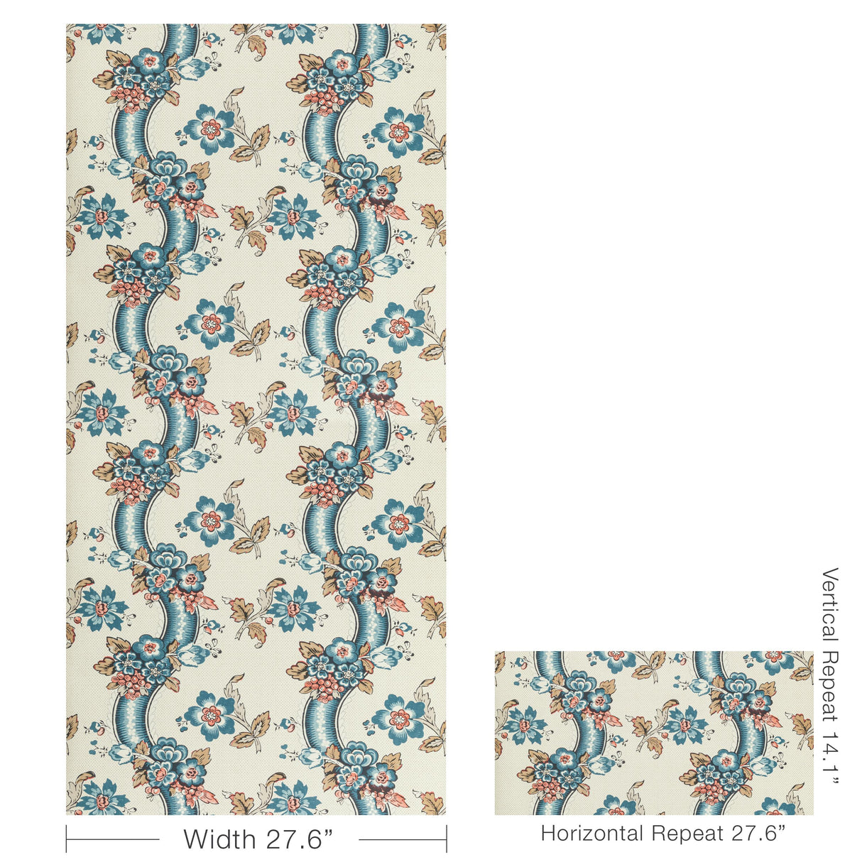 Lee Jofa BENDAY PAPER DENIM/BERRY Wallpaper
