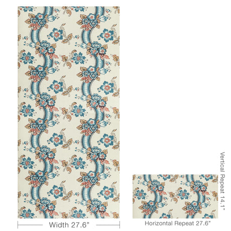 Lee Jofa BENDAY PAPER DENIM/BERRY Wallpaper