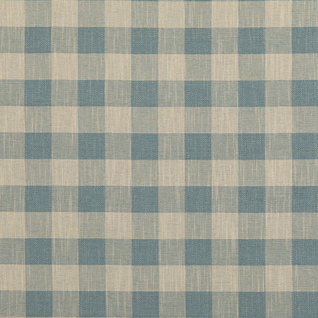 Baker Lifestyle BLOCK CHECK SOFT BLUE Upholstery Fabric
