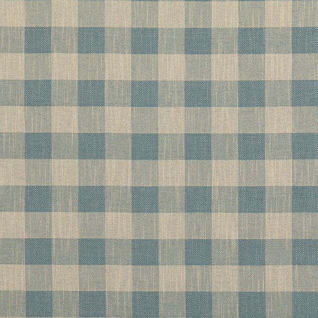 Baker Lifestyle BLOCK CHECK SOFT BLUE Upholstery Fabric