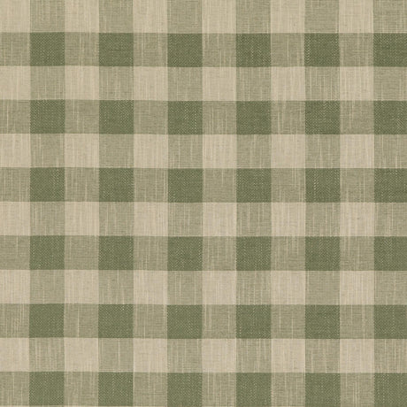 Baker Lifestyle BLOCK CHECK GREEN Upholstery Fabric