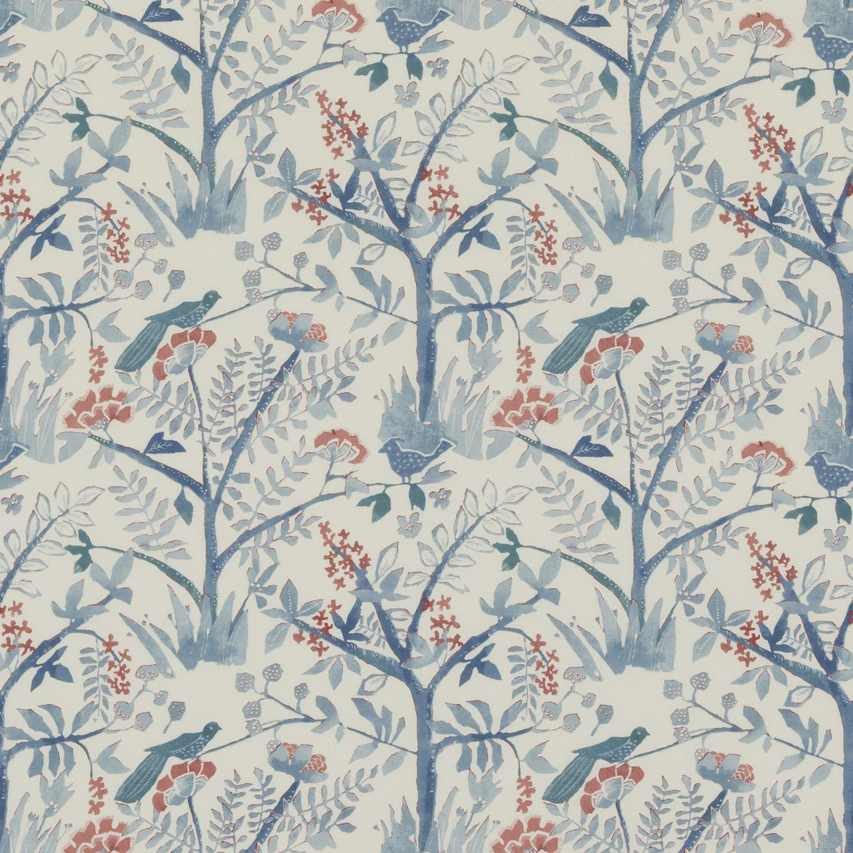 Baker Lifestyle LULWORTH BLUE/RED Fabric