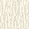 Roommates Stripped Hexagon Peel And Stick White/Gold Wallpaper