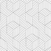 Roommates Stripped Hexagon Peel And Stick White/Gray Wallpaper