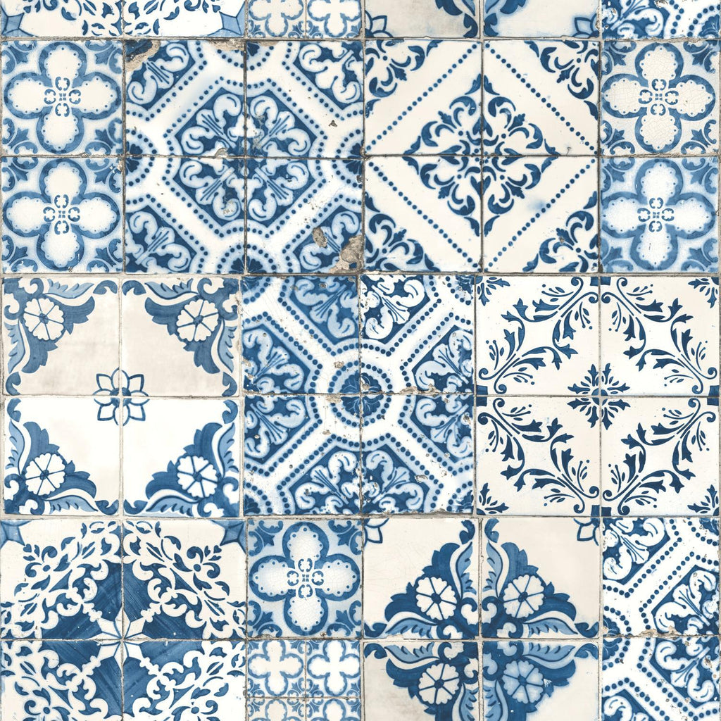 RoomMates Mediterranian Tile Peel & Stick blue Wallpaper