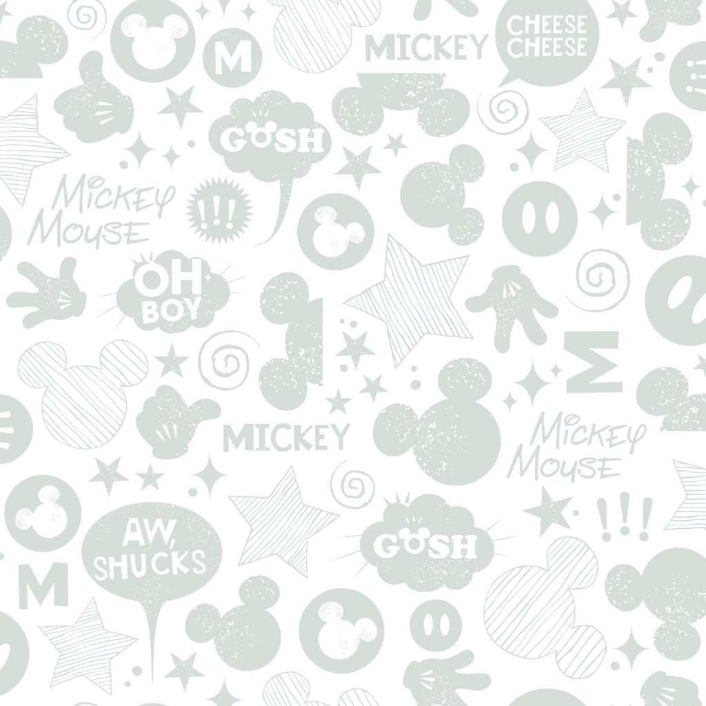 RoomMates Mickey Mouse Icons Peel & Stick silver Wallpaper
