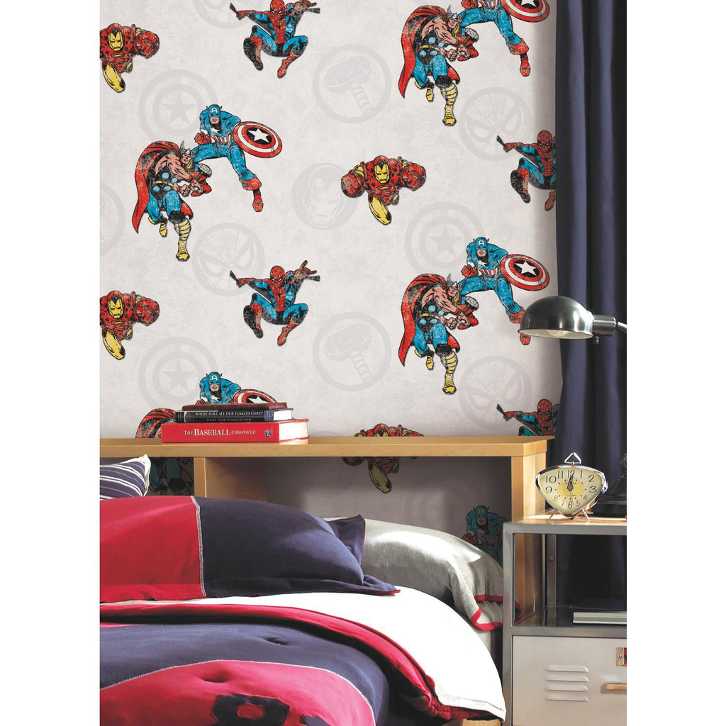RoomMates Avengers Classic Peel & Stick red/blue Wallpaper