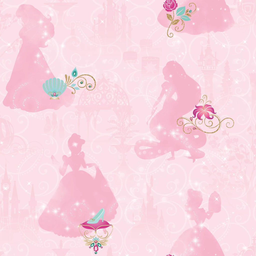 RoomMates Disney Princess Peel & Stick pink Wallpaper