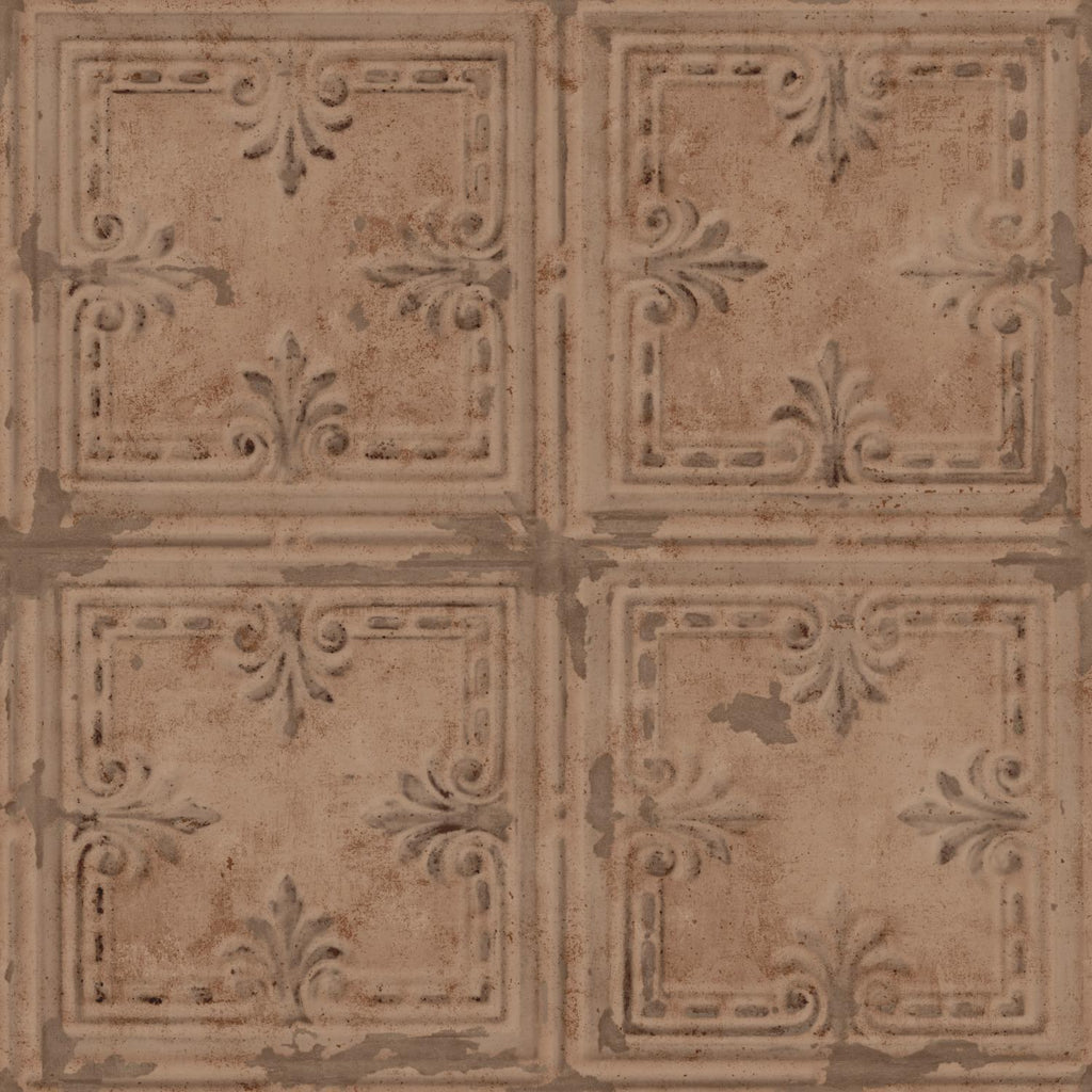 RoomMates Copper Tin Tile Peel & Stick copper Wallpaper