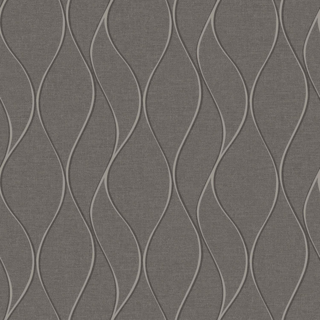 RoomMates Wave Ogee Peel & Stick gray/silver Wallpaper