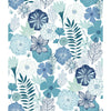 Roommates Perennial Blooms Peel & Stick Blue Wallpaper