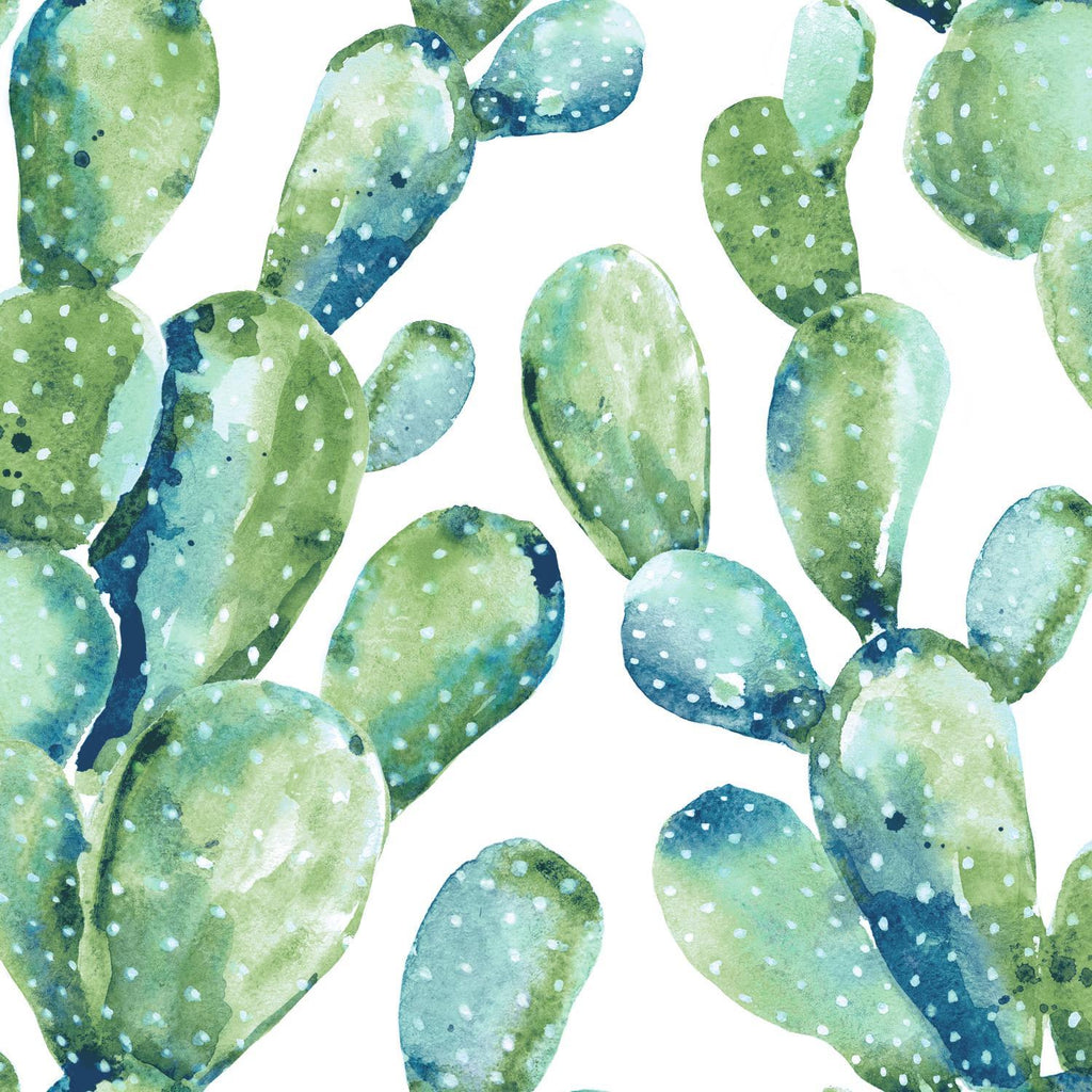 RoomMates Prickly Pear Cactus Peel & Stick blue Wallpaper