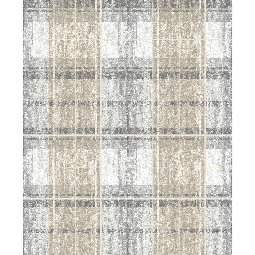 RoomMates Tweed Plaid Peel & Stick gray Wallpaper